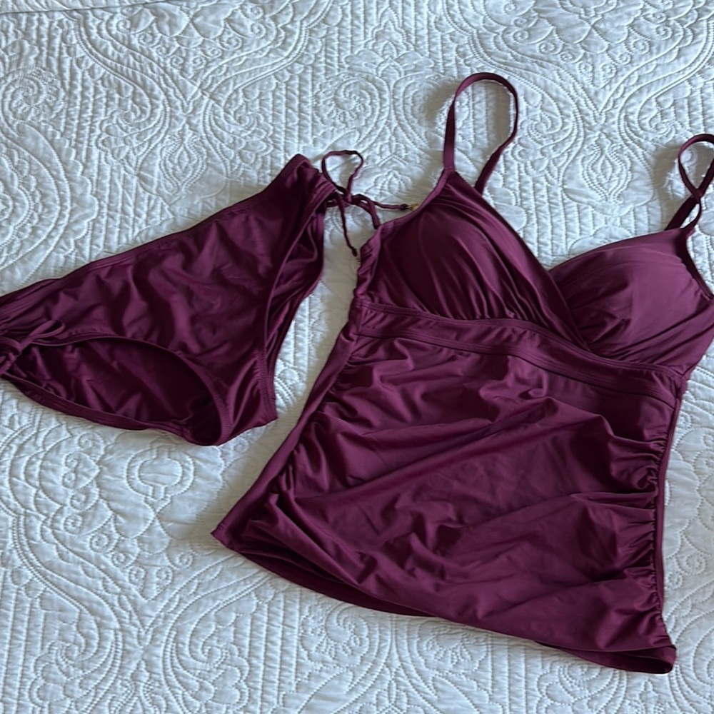 Anne Cole Burgundy Swim tankini